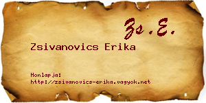 Zsivanovics Erika névjegykártya